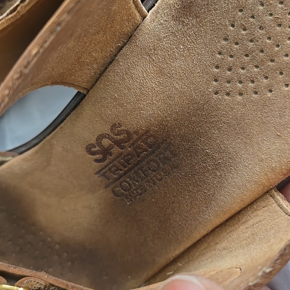 SAS Women's Tan Strappy Leather Hook-and-Loop Sandals - Picture 7 of 10